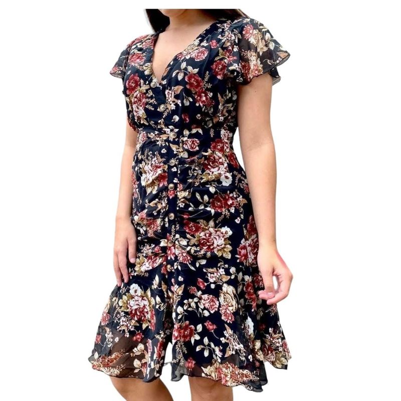 LUNA - Vestido De Mujer Semi Largo Fiesta Casual Estándar 8510