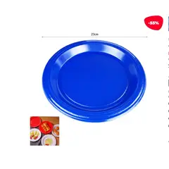 GENERICO - Plato Plastico Azul 23 X 23 CM 10 Unidades