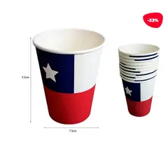 GENERICO - Vasos Carton Tricolor 87X75X53MM 10 Unidades
