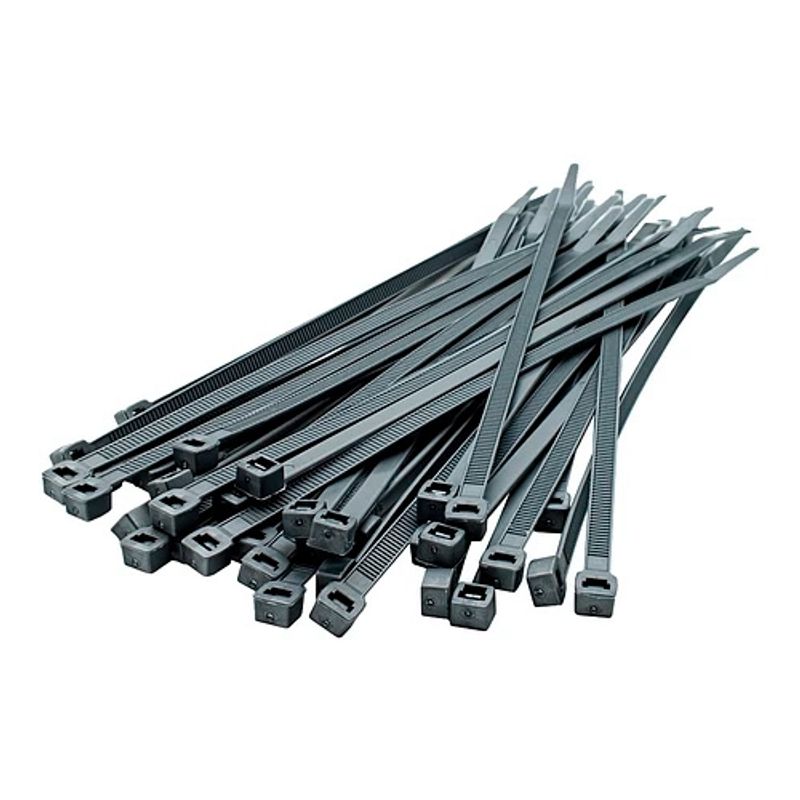 GENERICO - Amarra Cable Negra 300 x 4.8 mm (100 Unidades)