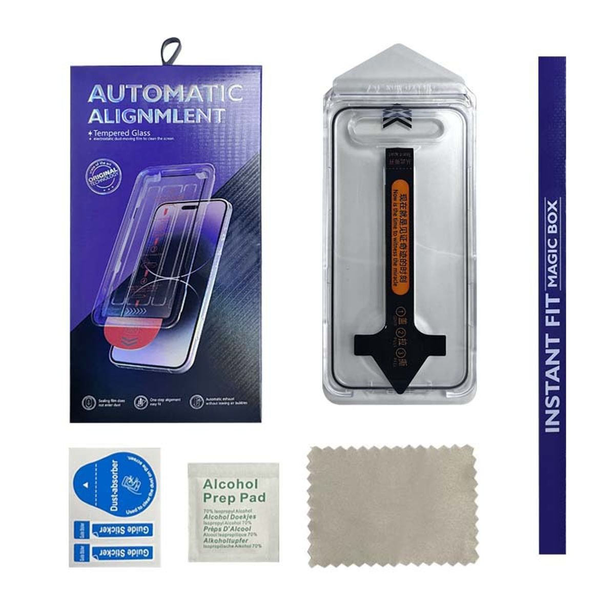 GENERICO - Lamina de Vidrio Para iPhone 13 y 14 Pro Auto Instalable