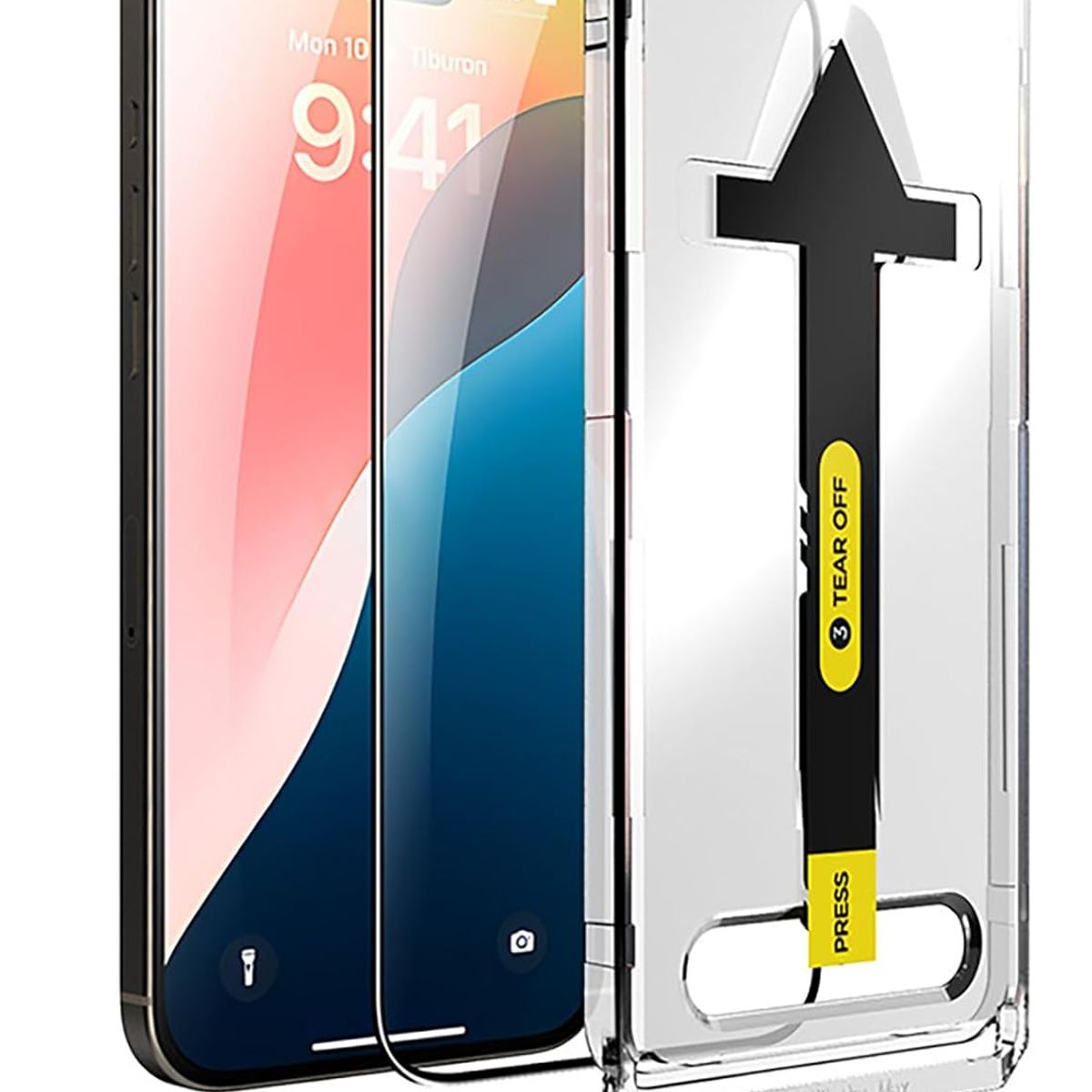 GENERICO - Lamina de Vidrio Para iPhone 14 Pro Auto Instalable