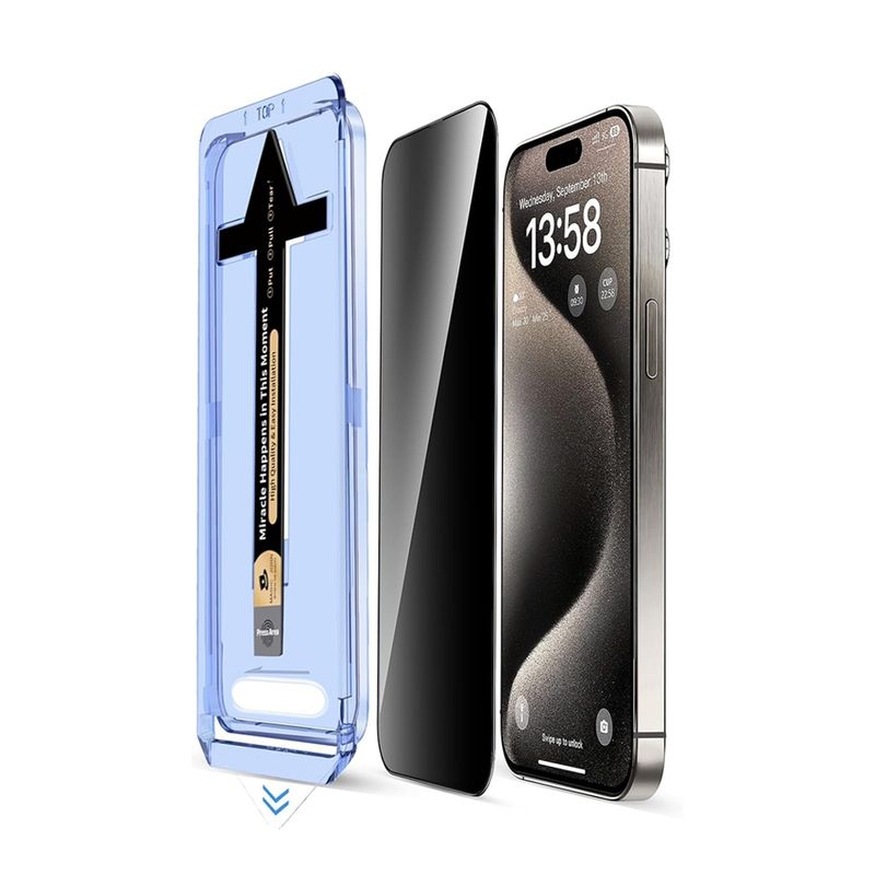 GENERICO - Lamina Anti Espia Para iPhone 15 Auto Instalable