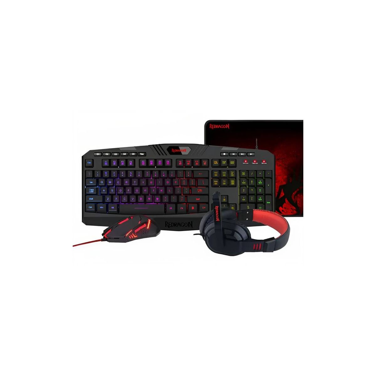 REDRAGON - Kit Gamer Redragon 4 en 1 S101BA Teclado Mouse Audifono Pad