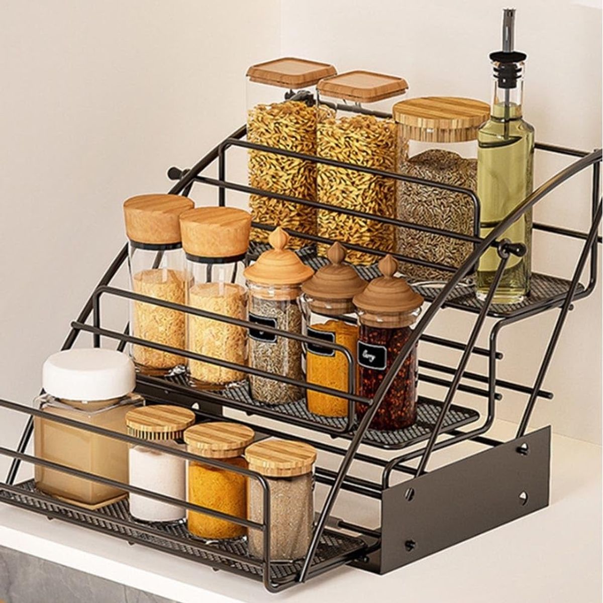 AIZO - Estante extraíble para especias de 3 niveles