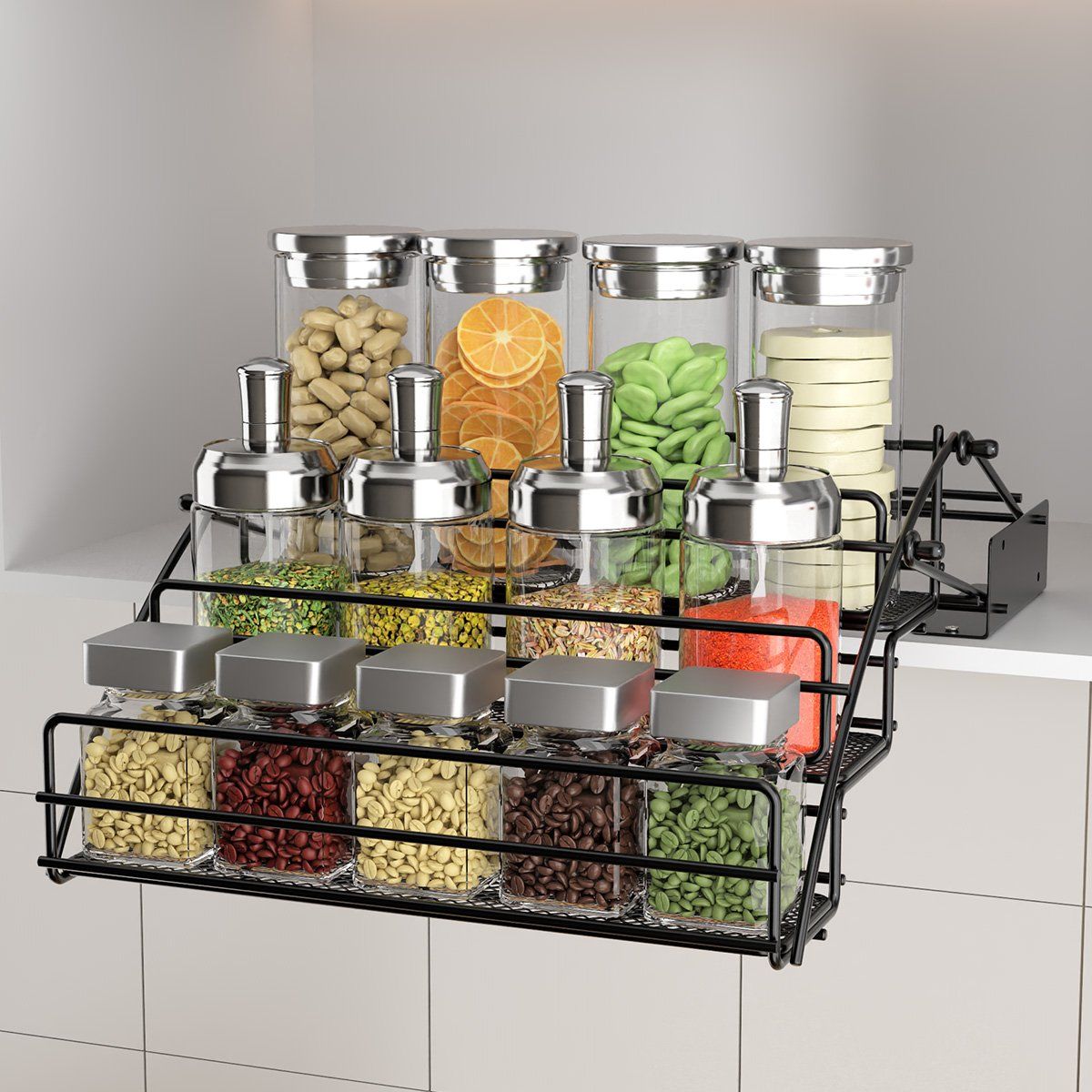 AIZO - Estante extraíble para especias de 3 niveles