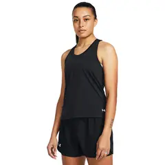 UNDER ARMOUR - Polera sin mangas Launch para mujer Negro