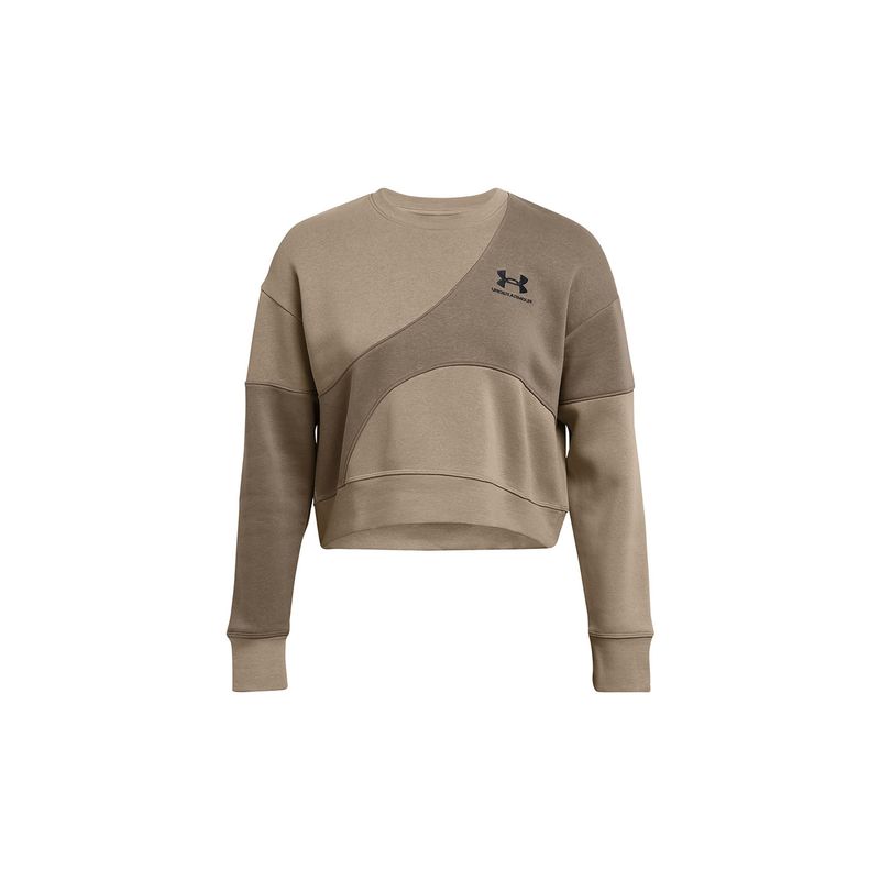 UNDER ARMOUR - Polerón Esntial Flce Crp Crw Café Mujer UNDER ARMOUR