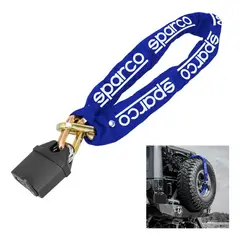 SPARCO - Cadena + Candado Para Rueda De Repuesto Antirrobo Azul