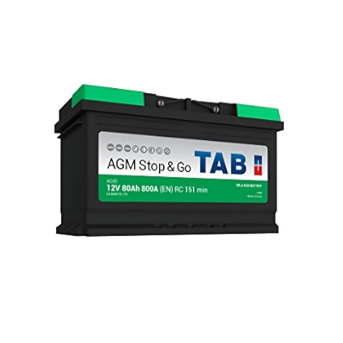 BATERIAS TAB - Batería Start Stop Agm Tab 12v 80a 800cca Ag80 Positivo Der