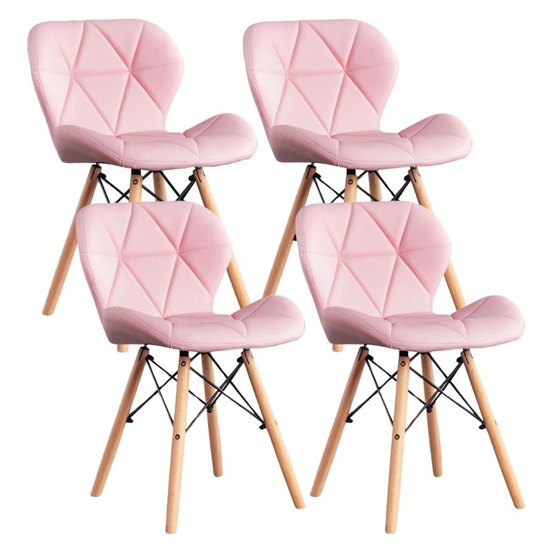 PANDALINO - Pack 4 Silla Rubik Rosa - Diseño Moderno - Cómoda y Elegante