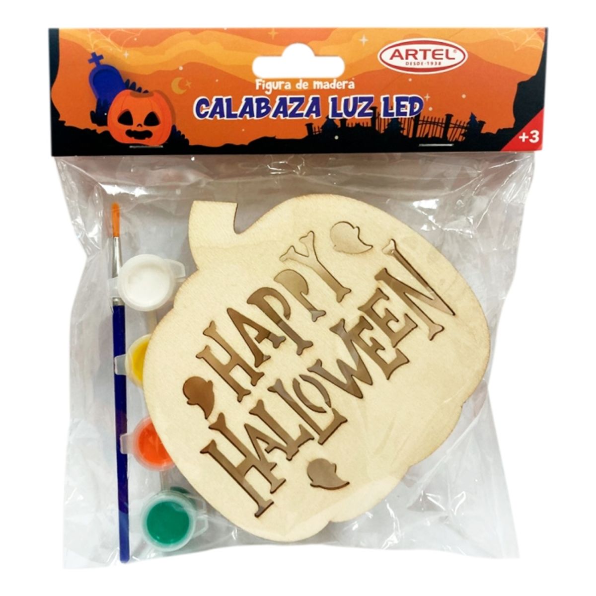 ARTEL - Figura Madera Calabaza Luz Led ARTEL