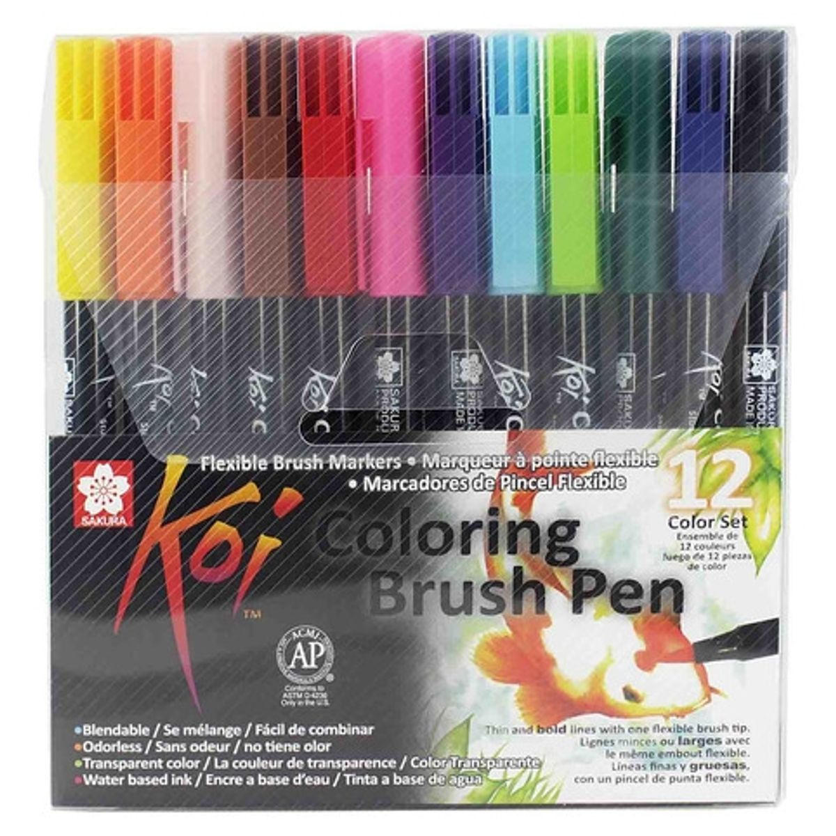 SAKURA - Set Plumones Acuarelables Sakura Koi Brush 12 Colores