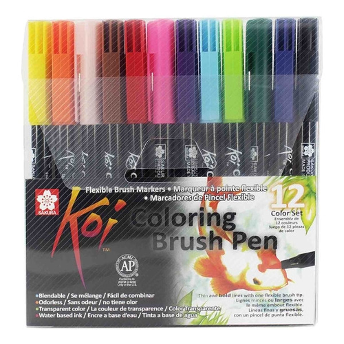 SAKURA - Set Plumones Acuarelables Sakura Koi Brush 12 Colores