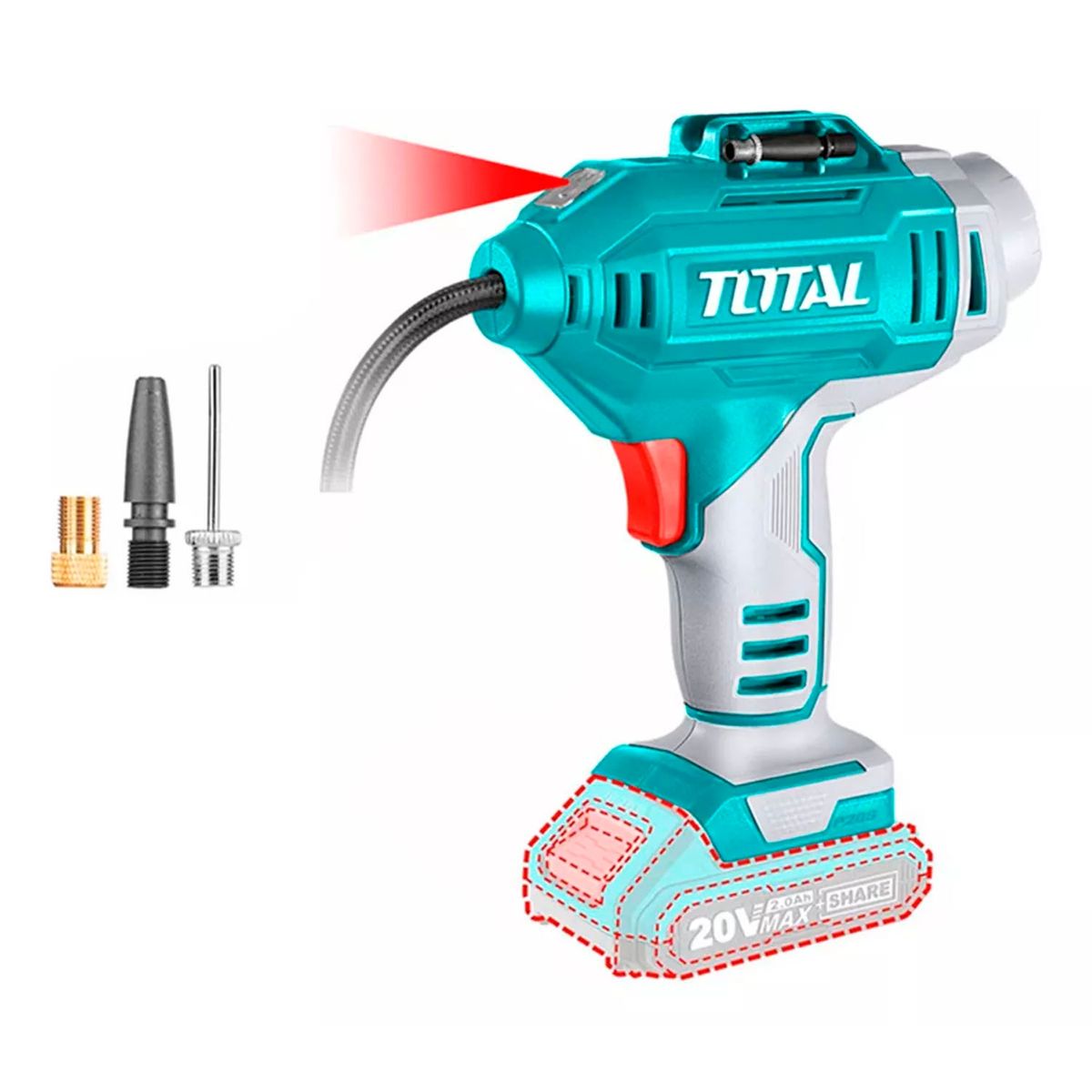 TOTAL TOOLS - Inflador Compresor Aire Inalámbrico 20v Total Tacli2018