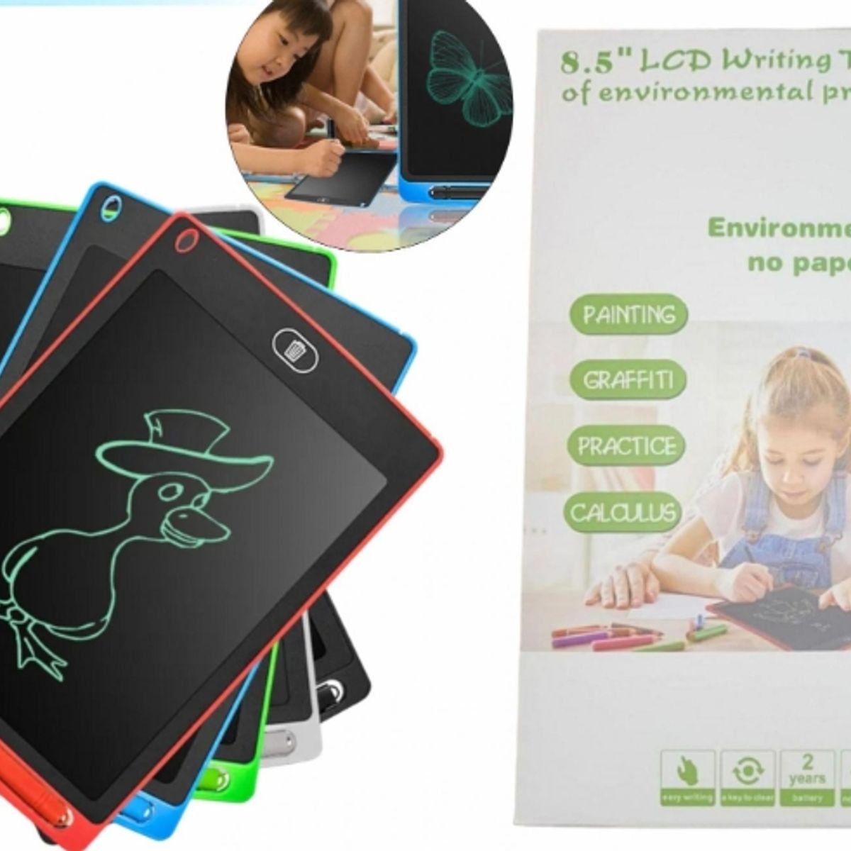 GENERICO - Tableta De Dibujo Lcd De 85 De Niños Color Verde