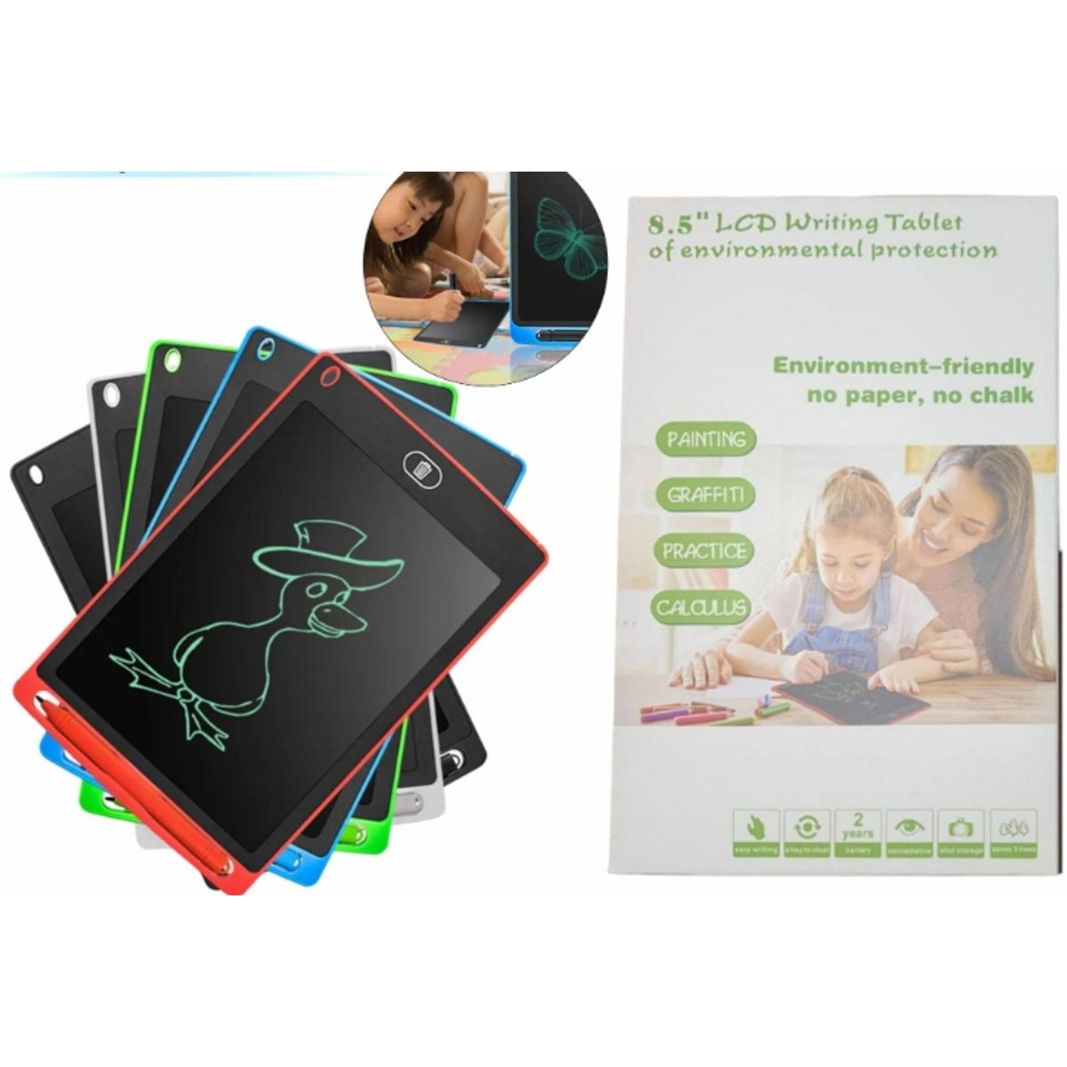 GENERICO - Tableta De Dibujo Lcd De 85 De Niños Color Verde