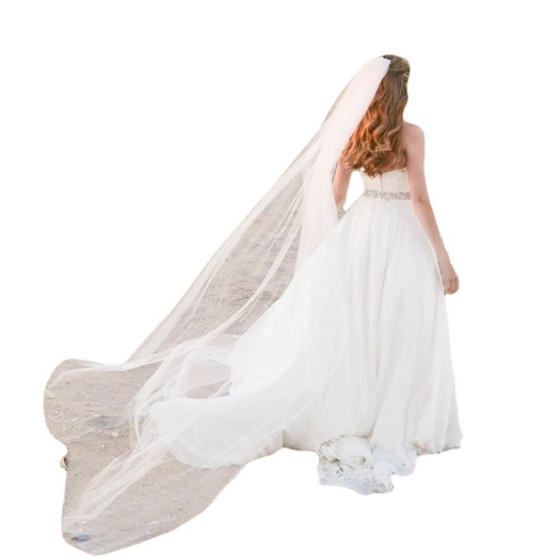 VATYERTY - Velo nupcial unicolor blanco