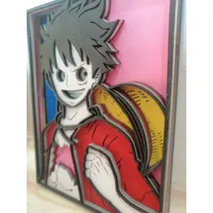 GENERICO - Cuadro Decorativo de Luffy de One Piece en 3D