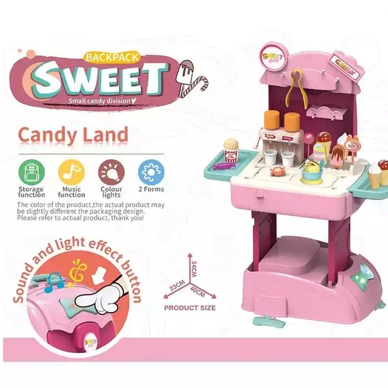 GENERICO - Mochila De Juego Para Niños Tienda De Helados 2 En 1