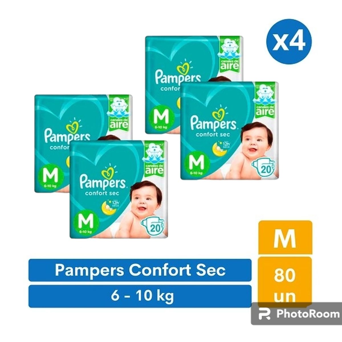 PAMPERS - Pañales Pampers  Confort Sec M 80 pañales