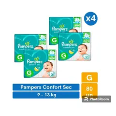 PAMPERS - Pañales Confort Sec G 80 pañales