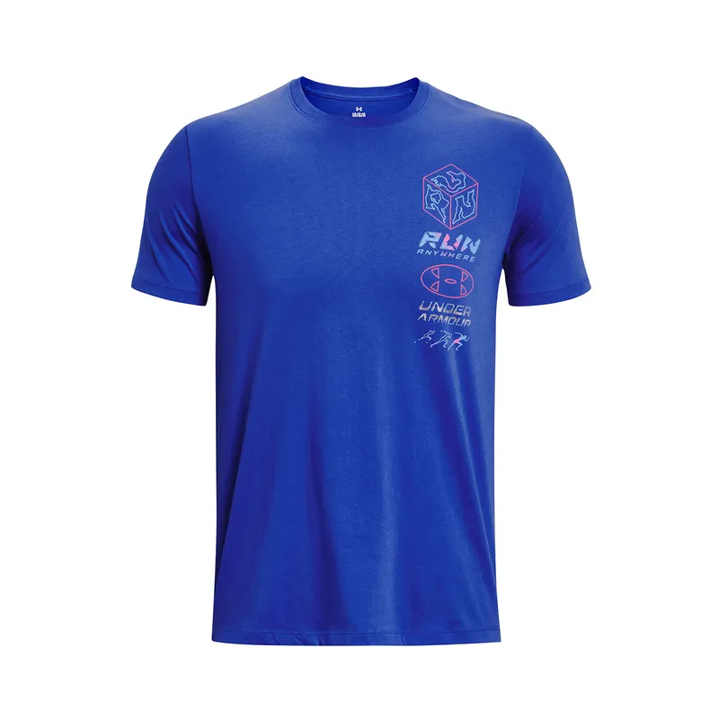 UNDER ARMOUR - Polera UA Run Anywhere Azul para hombre UNDER ARMOUR