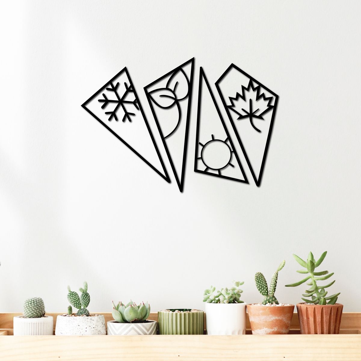 ELAB PROPIA - Set 4 Cuadros Cuatro Estaciones 50x40cm en Total - Madera Fun Republic