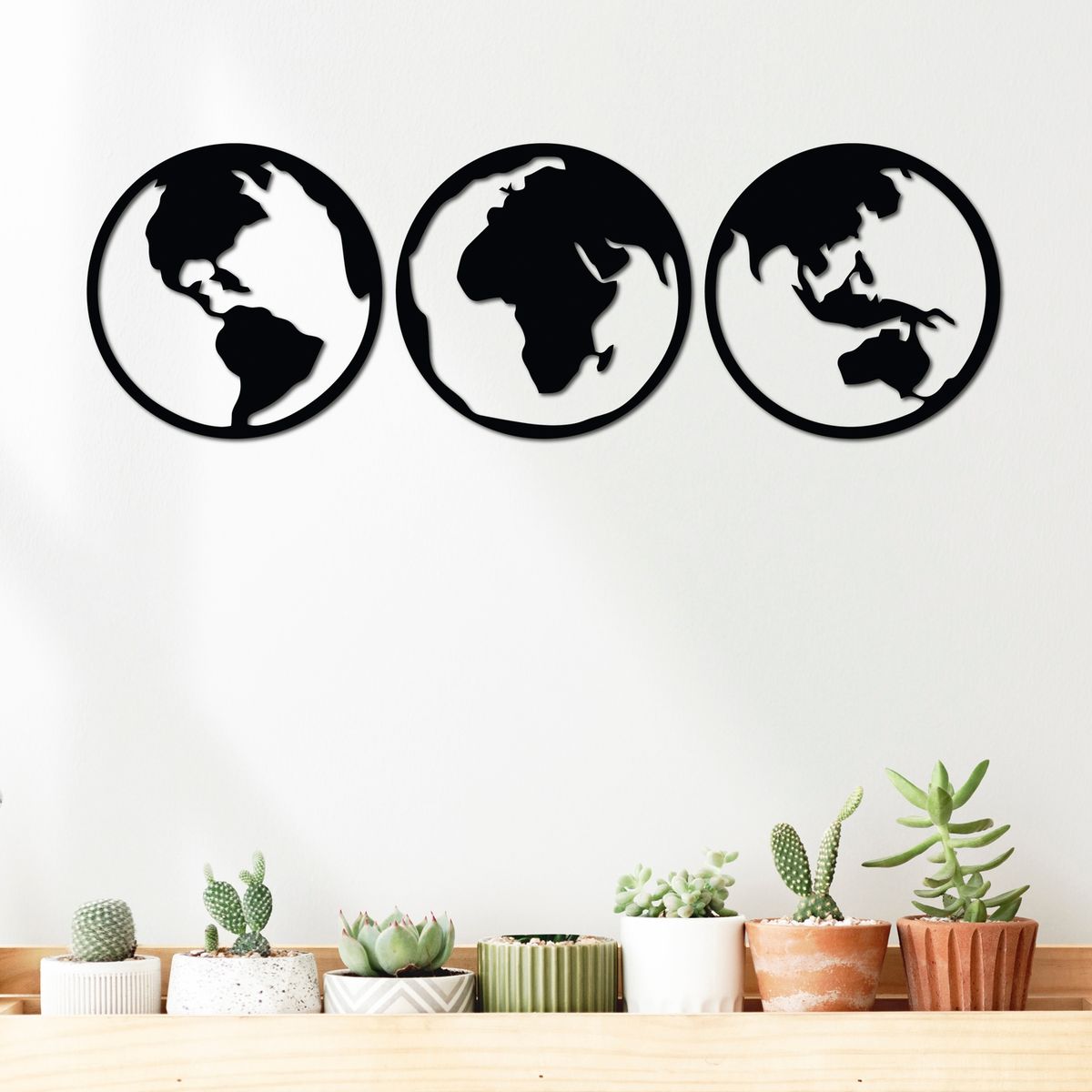 ELAB PROPIA - Set 3 Cuadros Decorativos Mundo 30x30cm c.u. - Madera Fun Republic