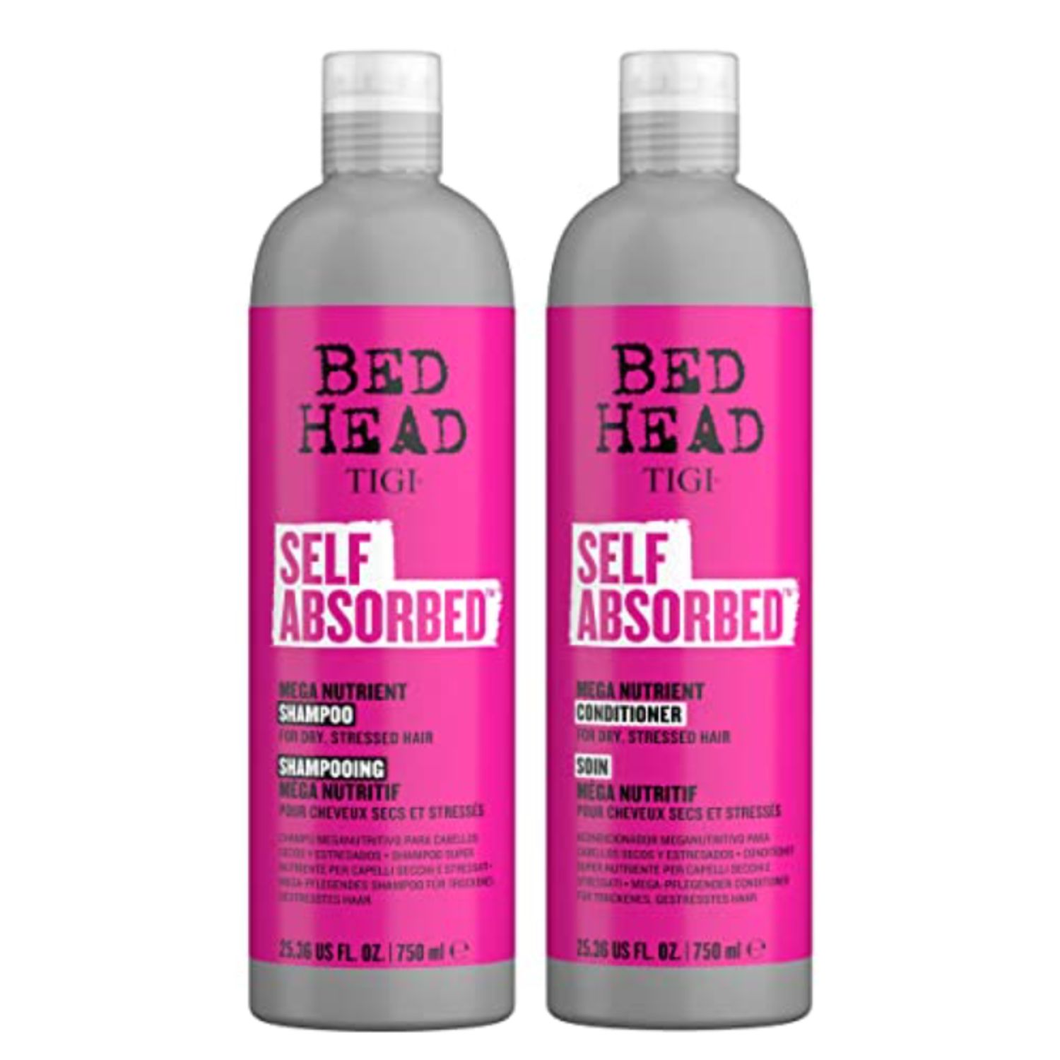 TIGI Pack Shampoo y Acondicionador Self Absorbed 750 ml c/u Bed
