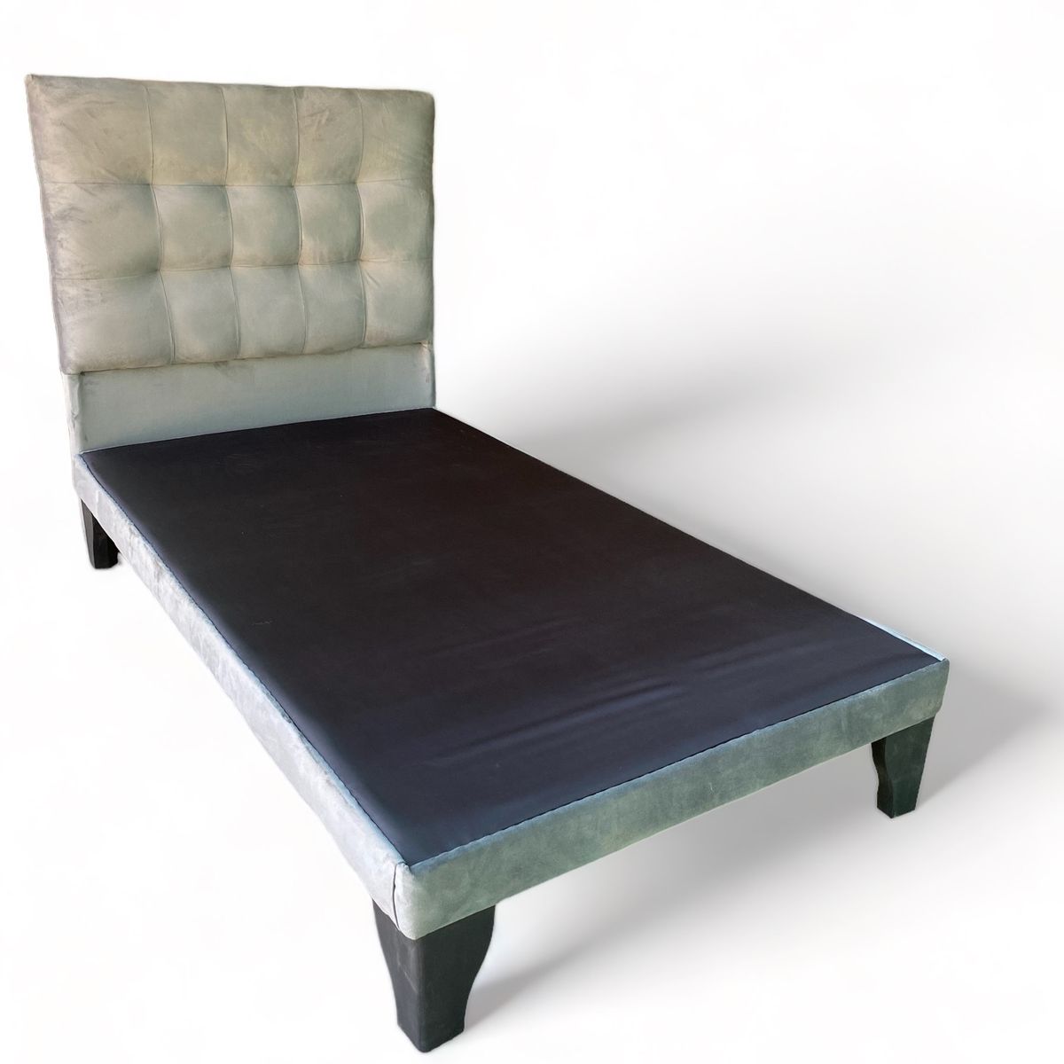 GENERICO - Base Europea 1 Plaza + Respaldo 1 plaza Valencia  Felpa Gris