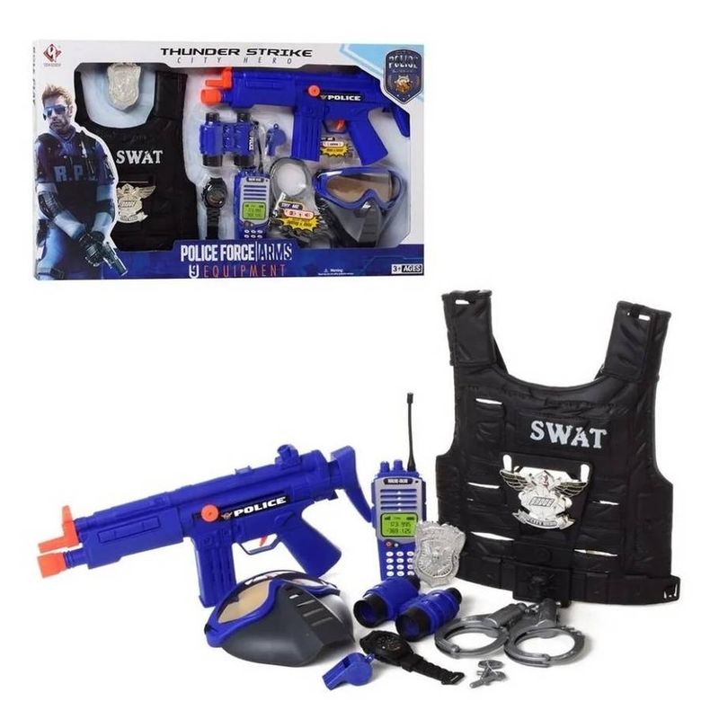 GENERICO - Disfraz Role Play Swat Police Forces, 10 Piezas