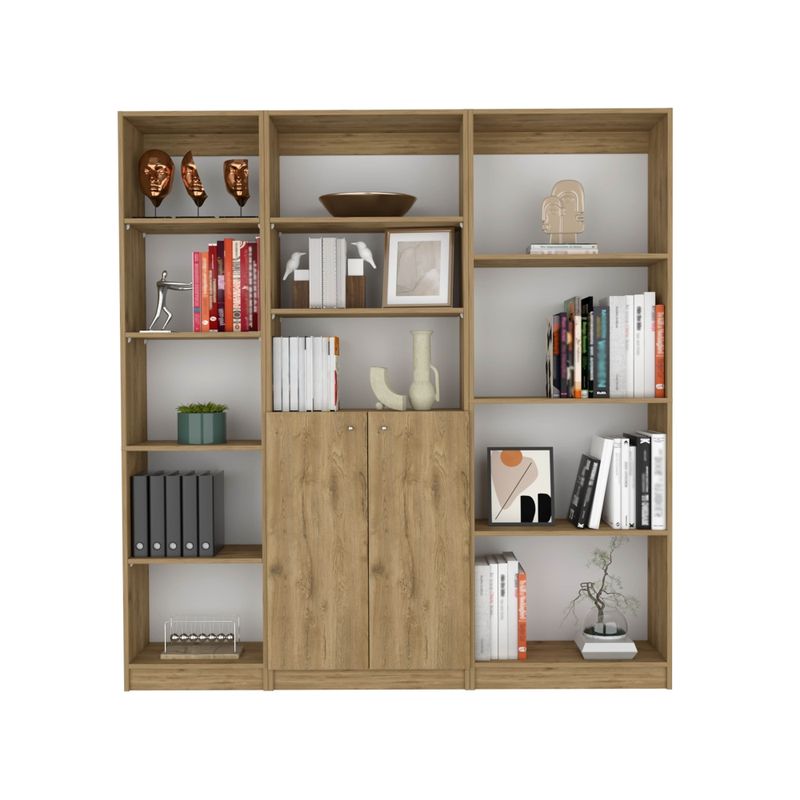 FMFURNITURE - Set Estante 45Cm +Estante 2 P + Estante 4 R Fm-008C Cafe Claro