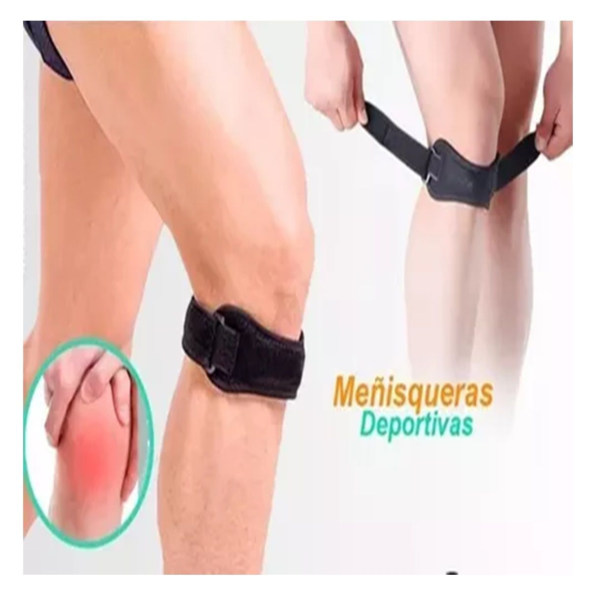 GENERICO - Pack 2 Menisqueras Neoprene Soporte Rotuliano Ajustable Kine