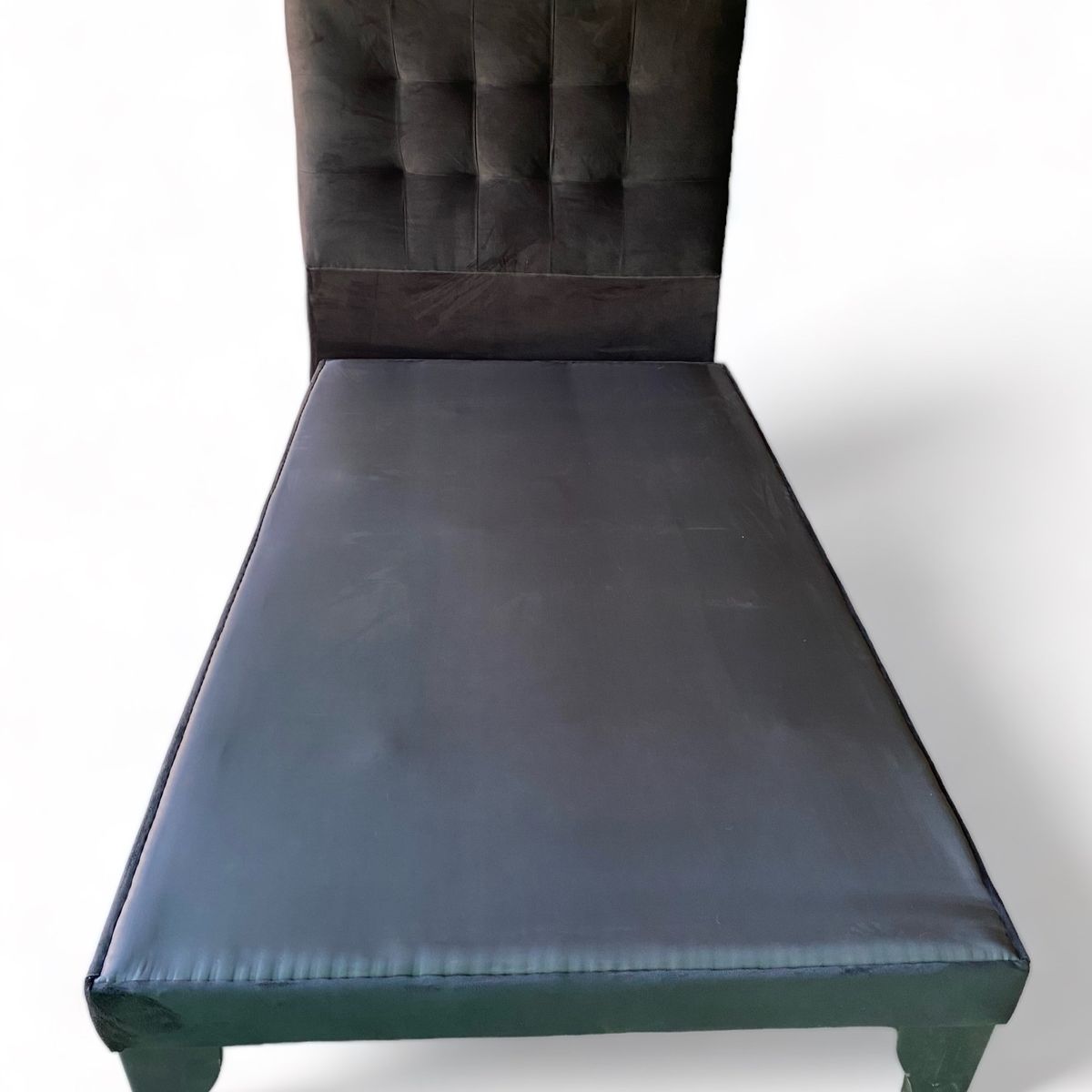 GENERICO - Base Europea 1 Plaza + Respaldo 1 plaza Valencia  Felpa Negro