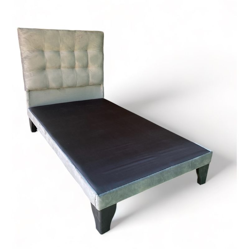 GENERICO - Base Europea 1.5 Plazas + Respaldo 1.5 Plazas Valencia Felpa Gris