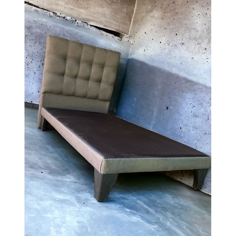 GENERICO - Base Europea 1.5 Plazas + Respaldo 1.5 Plazas Valencia Tela Gris Oscuro.