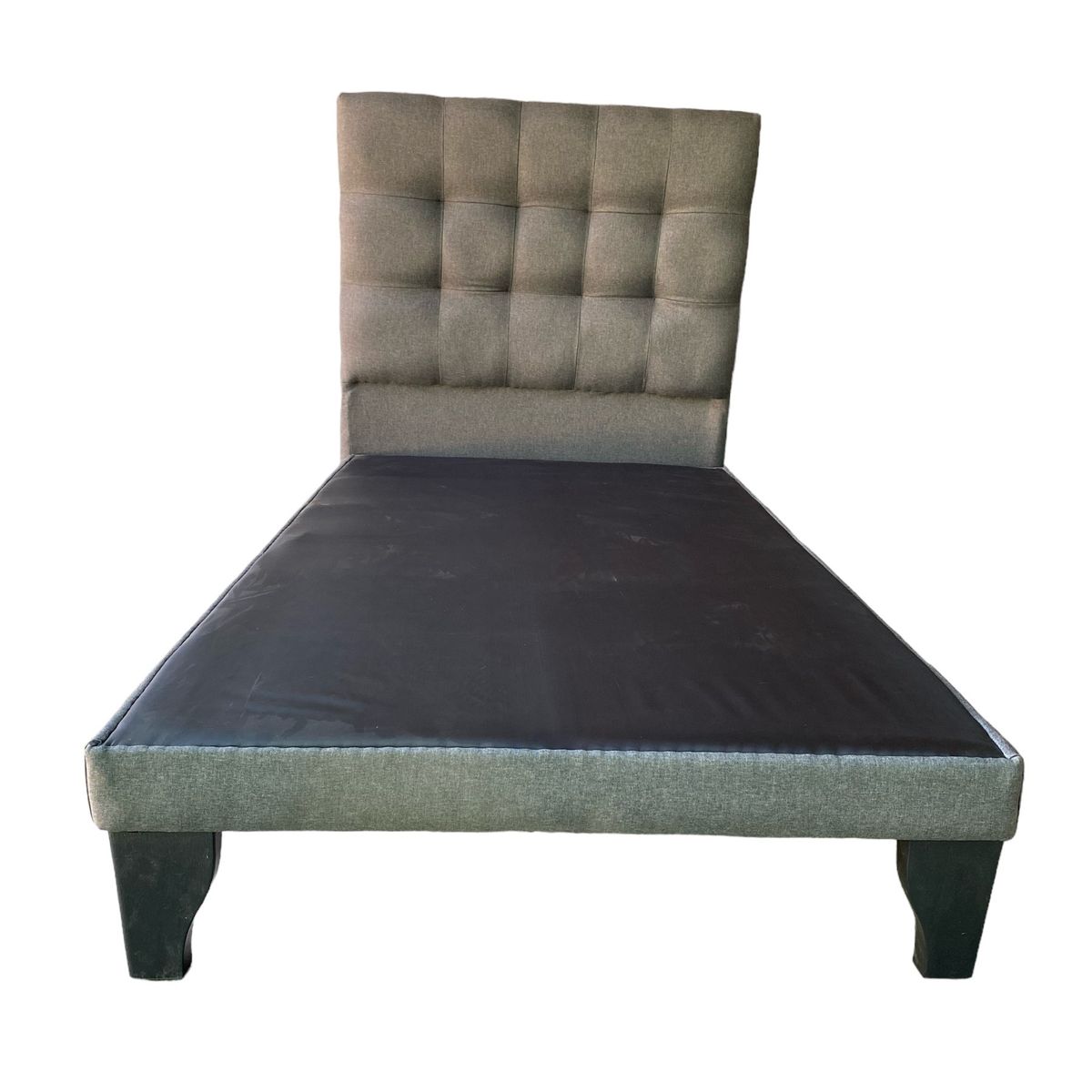 MBC - Base Europea 1.5 Plazas + Respaldo 1.5 Plazas Valencia Tela Gris Oscuro