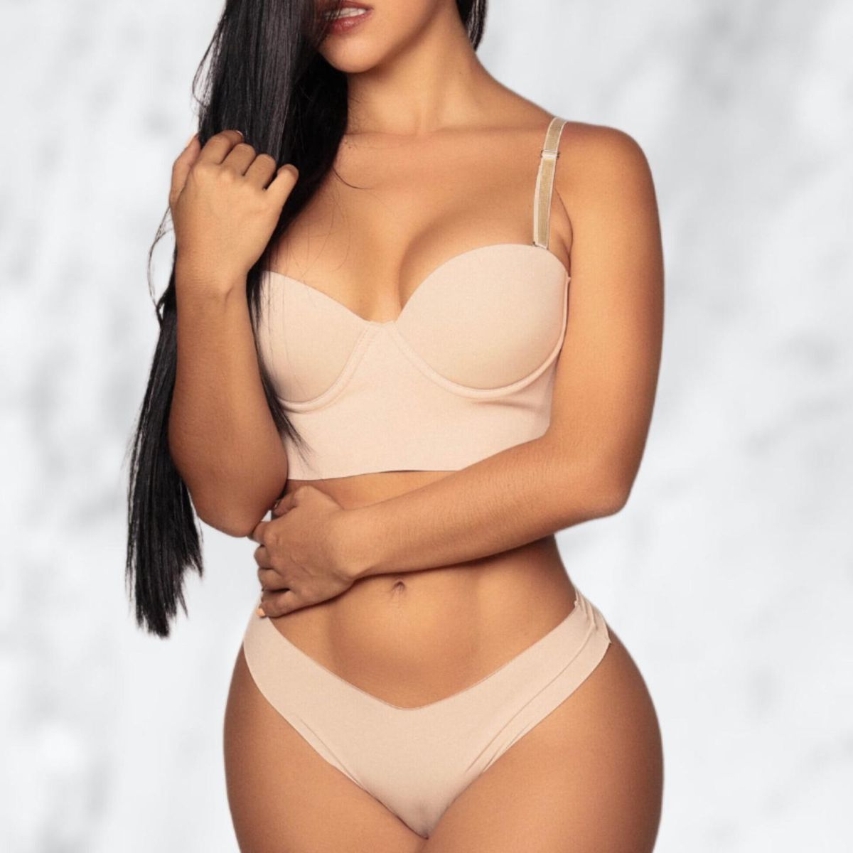 GENERICO - CONJUNTO LENCERIA LARA 2 PIEZAS SEDUCTORA - Beige