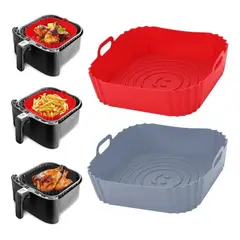 U BUY - Set X2 Bandeja Silicona Anti Adherente Cuadrada Freidora