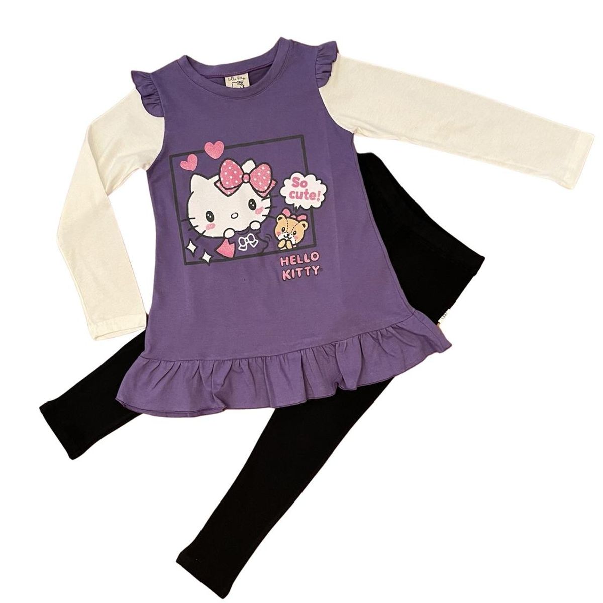 HELLO KITTY - Conjunto Niña Polera+Calza Hello Kitty - Purpura