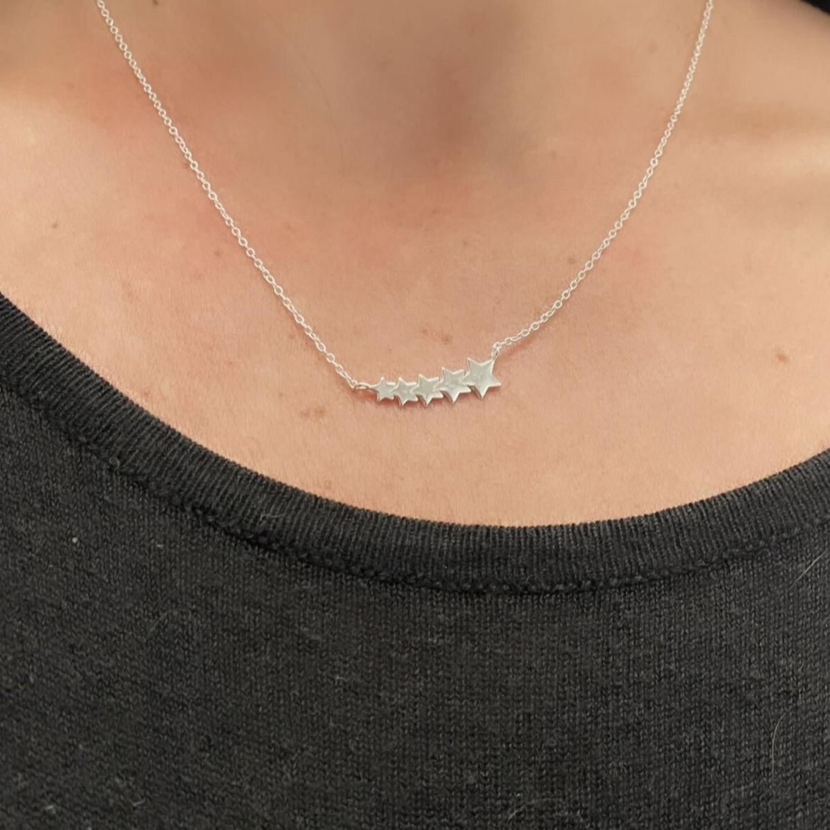 GOIA - Collar 5 Estrellas Unidas plata