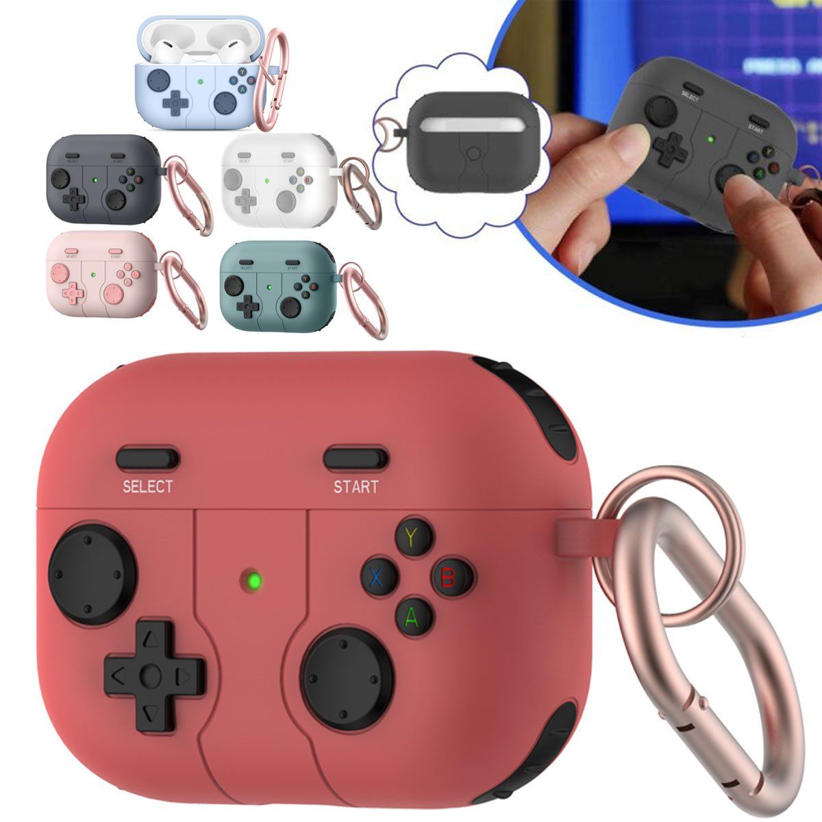 EDWINAYY - Fundas Para AirPods 123 Pro Cover Case Consola De Juego