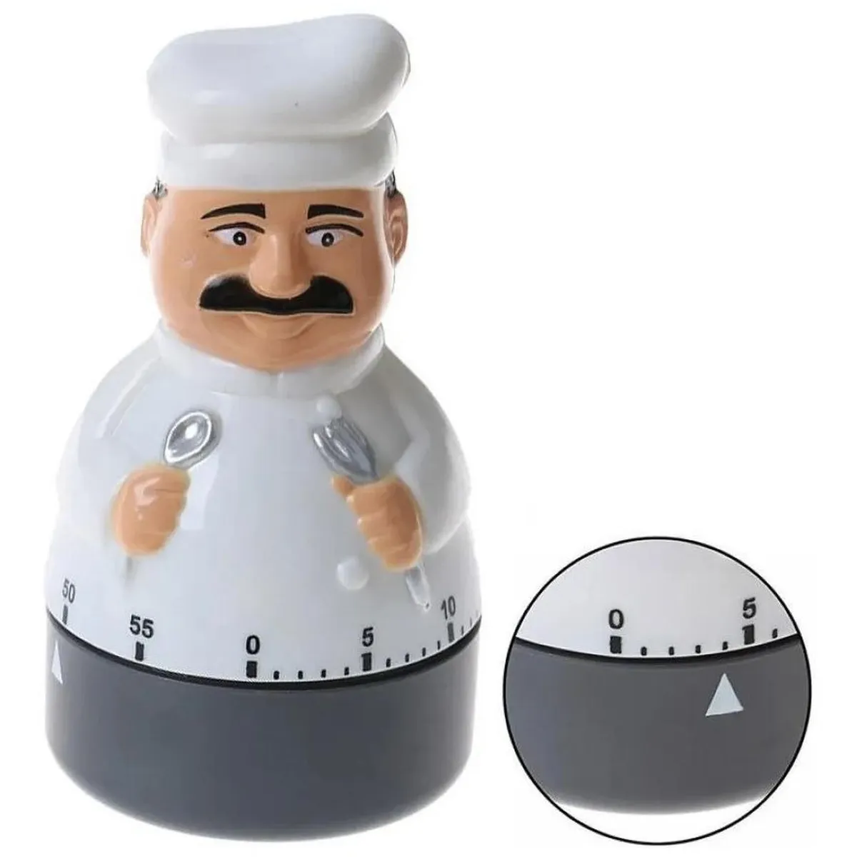 GEN - 2x Timer Cocina Temporizador Forma Gallina Cocinero A Cuerda