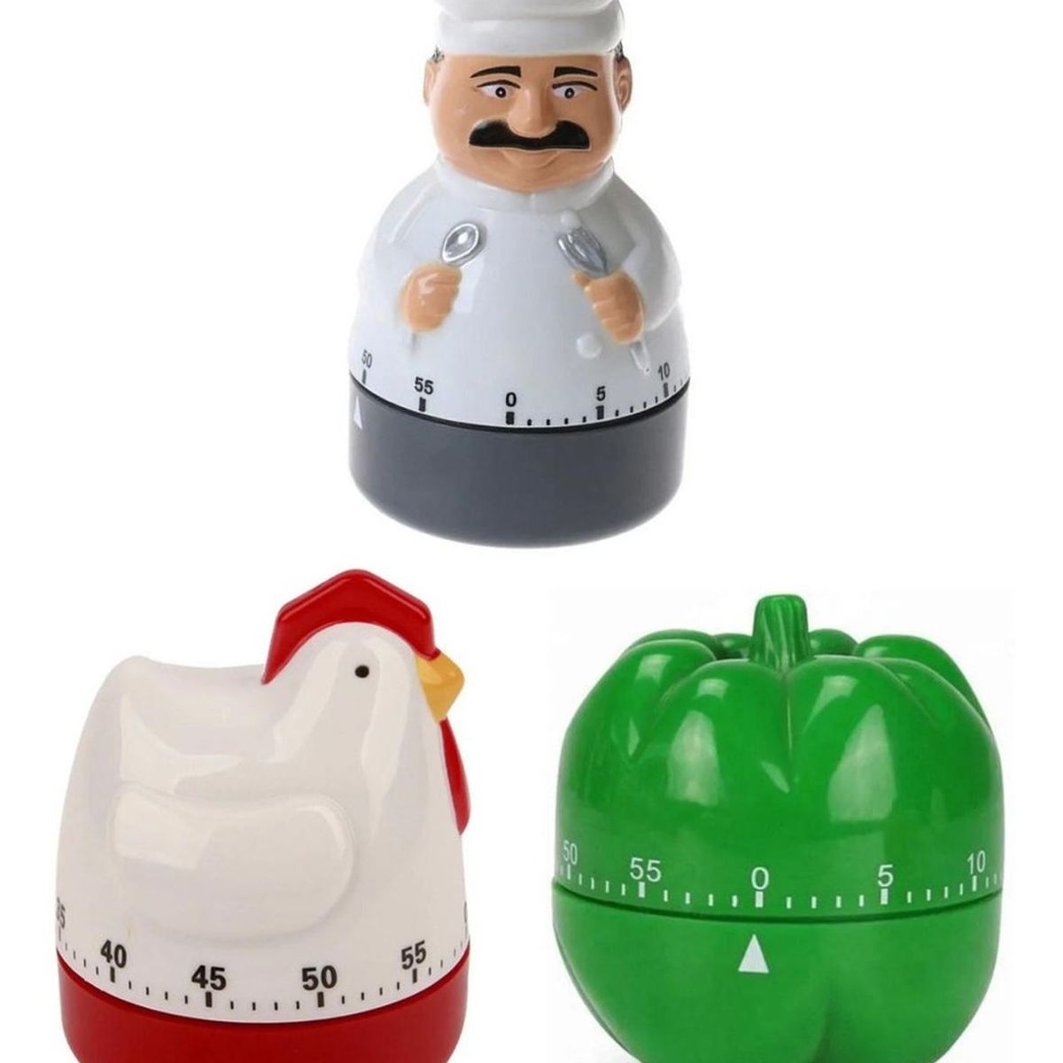 GEN - 3x Timer Cocina Temporizador De Gallina Cocinero Pimenton