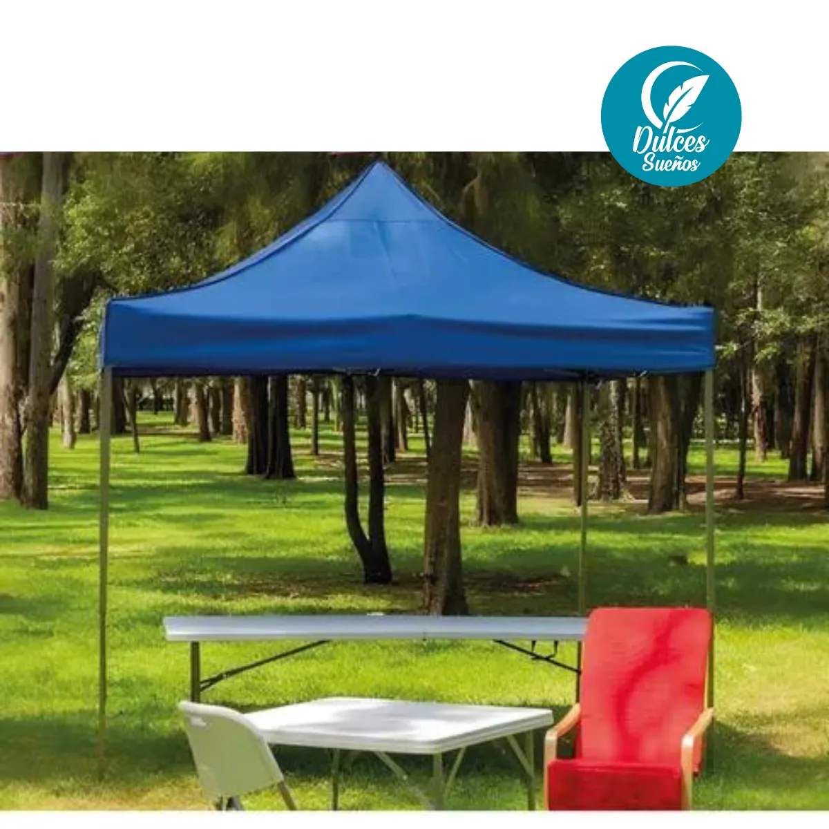 DULCES SUEÑOS - Toldo Plegable 3 X 3 Metros Impermeable Color Azul Terraza