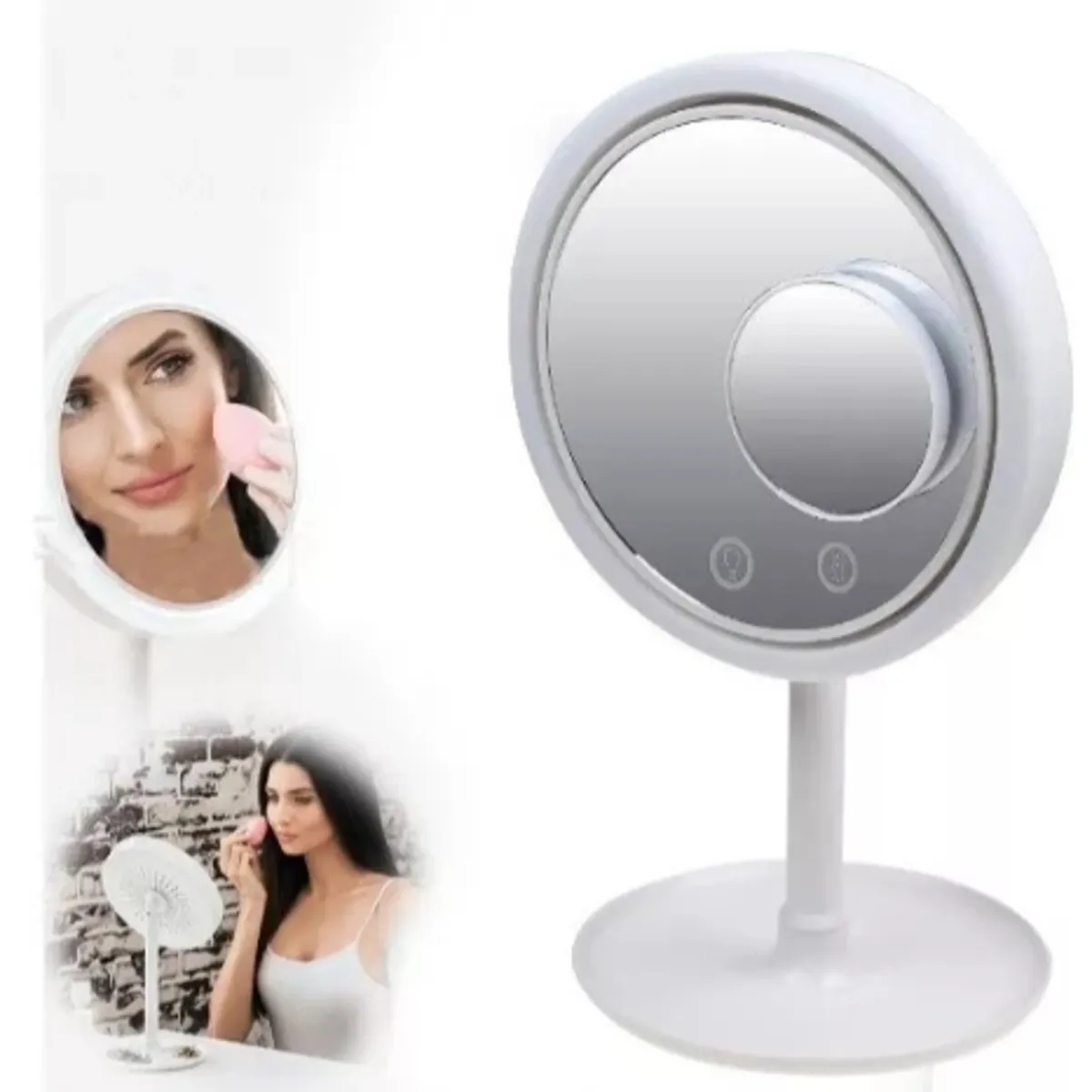 GENERICO - Espejo Luz Led Y Ventilador Rosado…