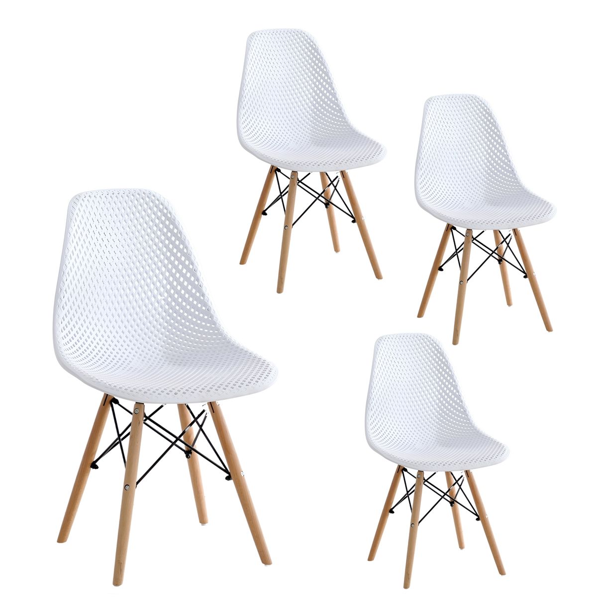 GENERICO - Kit 4 sillas modelo Eames diseño Smarthome color Blanco