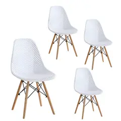GENERICO - Kit 4 sillas modelo Eames diseño Smarthome color Blanco