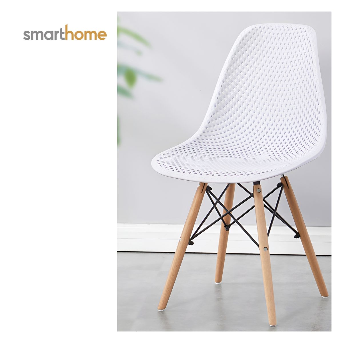 GENERICO - Kit 4 sillas modelo Eames diseño Smarthome color Blanco